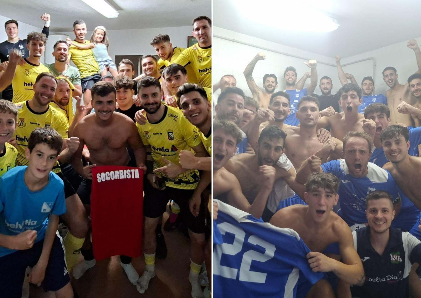 Begijeños y villanovenses celebran sus triunfos en  la vuelta de semis.