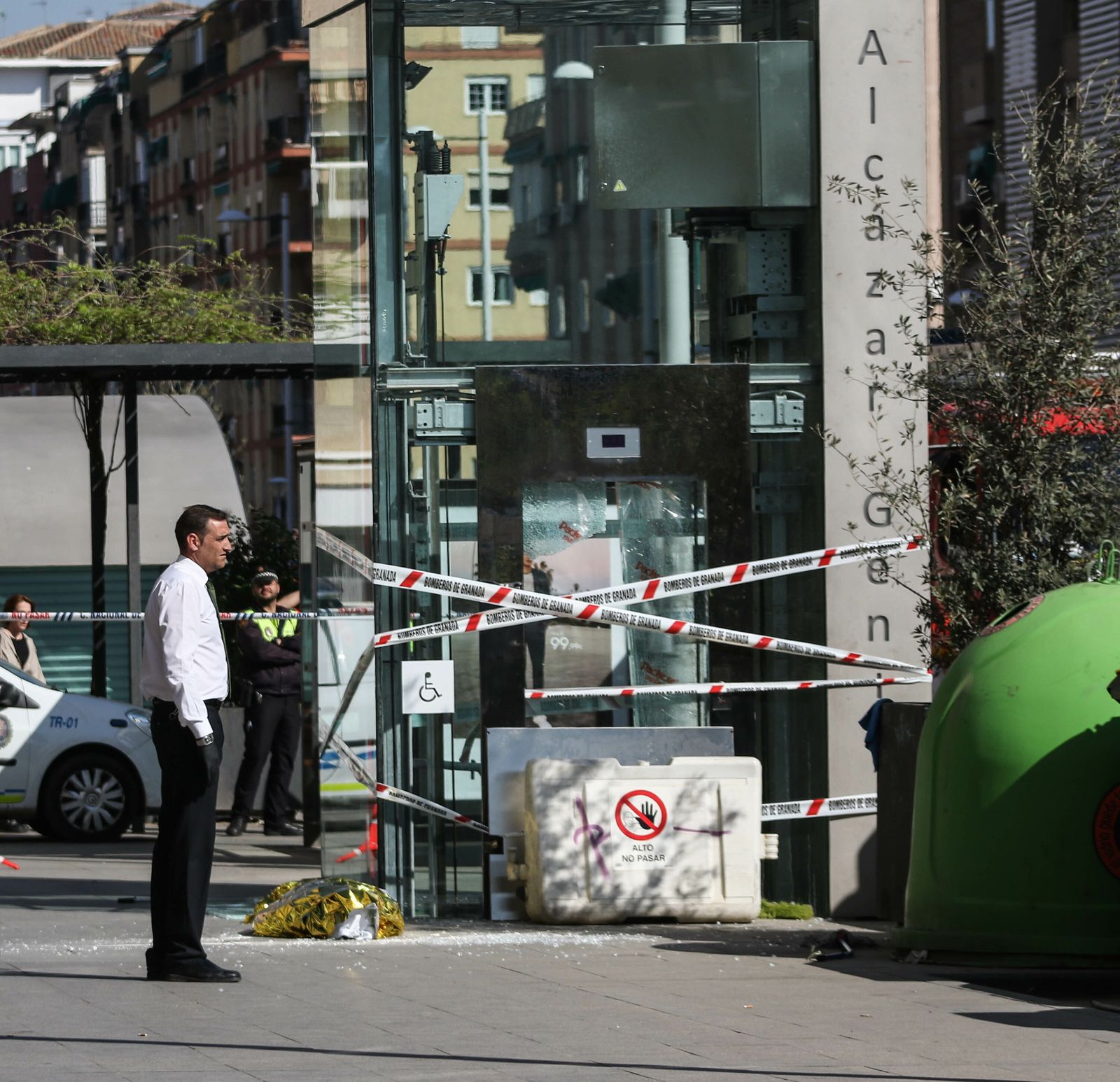Imagen del accidente que tuvo lugar en el ascensor de la estación de Alcázar del Genil.