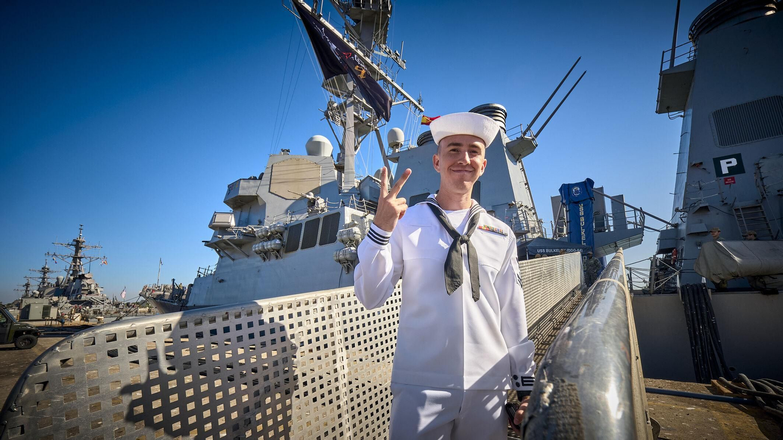 Un marinero del 'Uss Bulkeley' en 2022, cuando llegó a la Base de Rota. Un marinero del 'Uss Bulkeley' en 2022, cuando llegó a la Base de Rota.