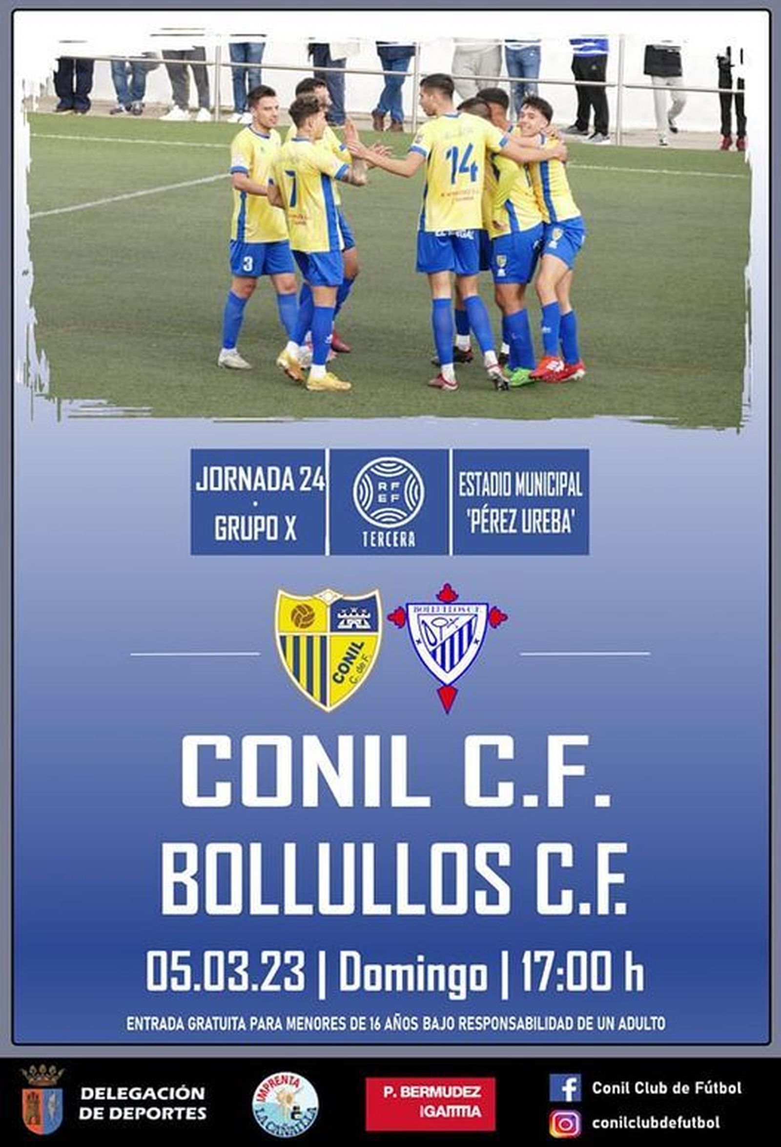 Celebración de un gol conileño en un partido de este curso.