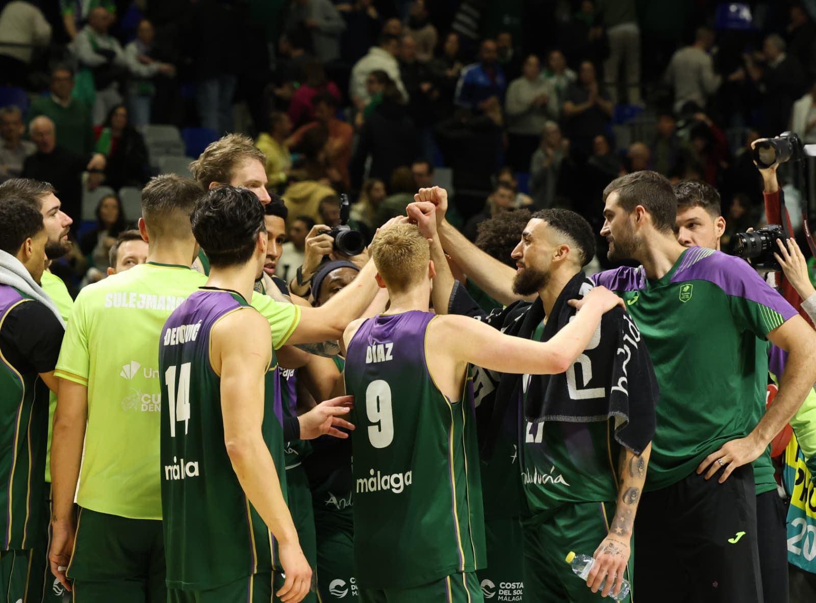 El Unicaja, tras ganar al Wurzburg.