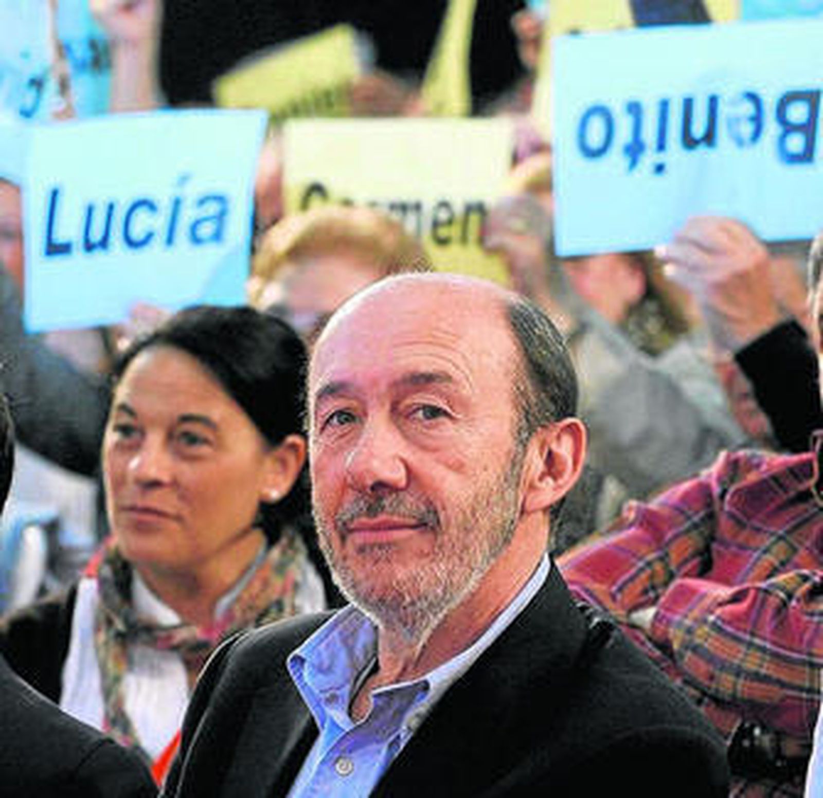 Rubalcaba, poco antes de intervenir ayer en Valladolid.