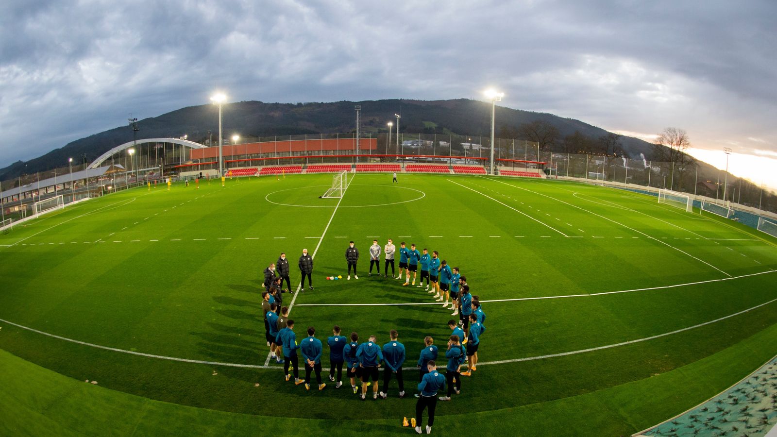Imagen del entrenamiento de hoy del Athletic.
