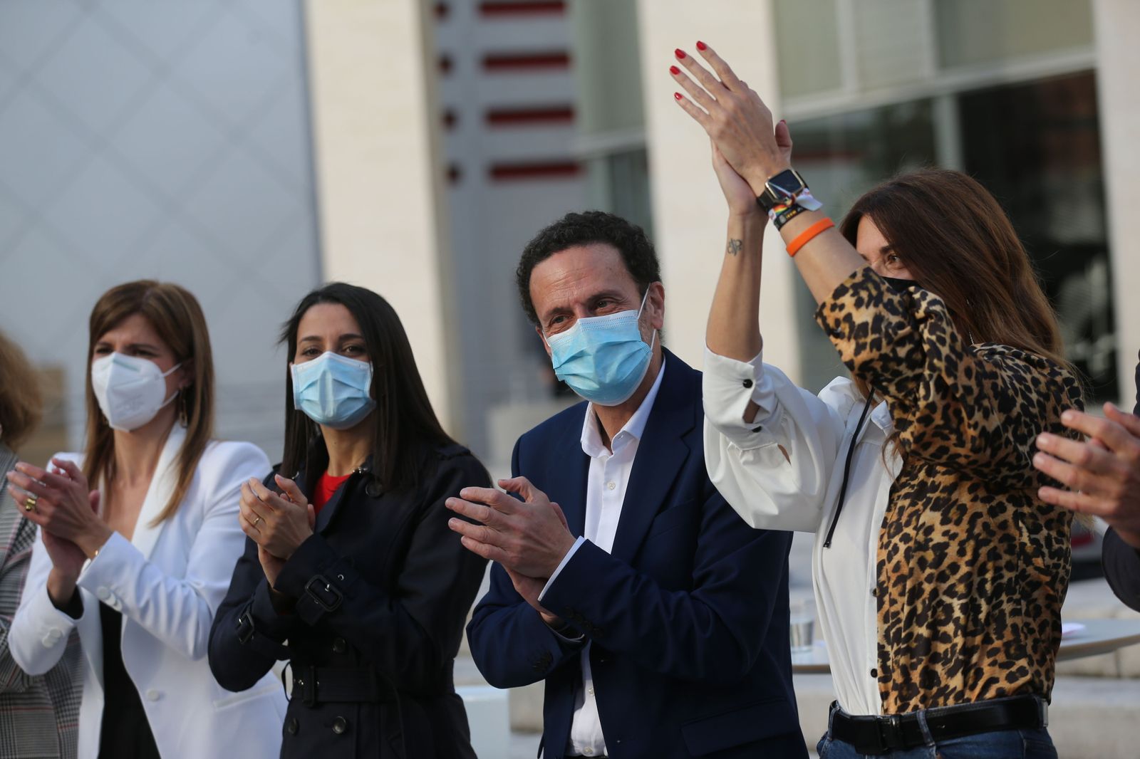 Inés Arrimadas, Edmundo Bal y Esther Ruiz, en un acto en Madrid.