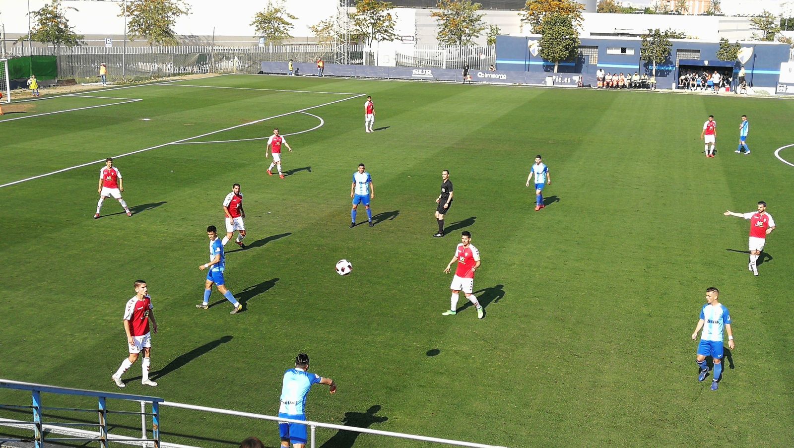 Momento del Atlético Malagueño - Real Murcia.
