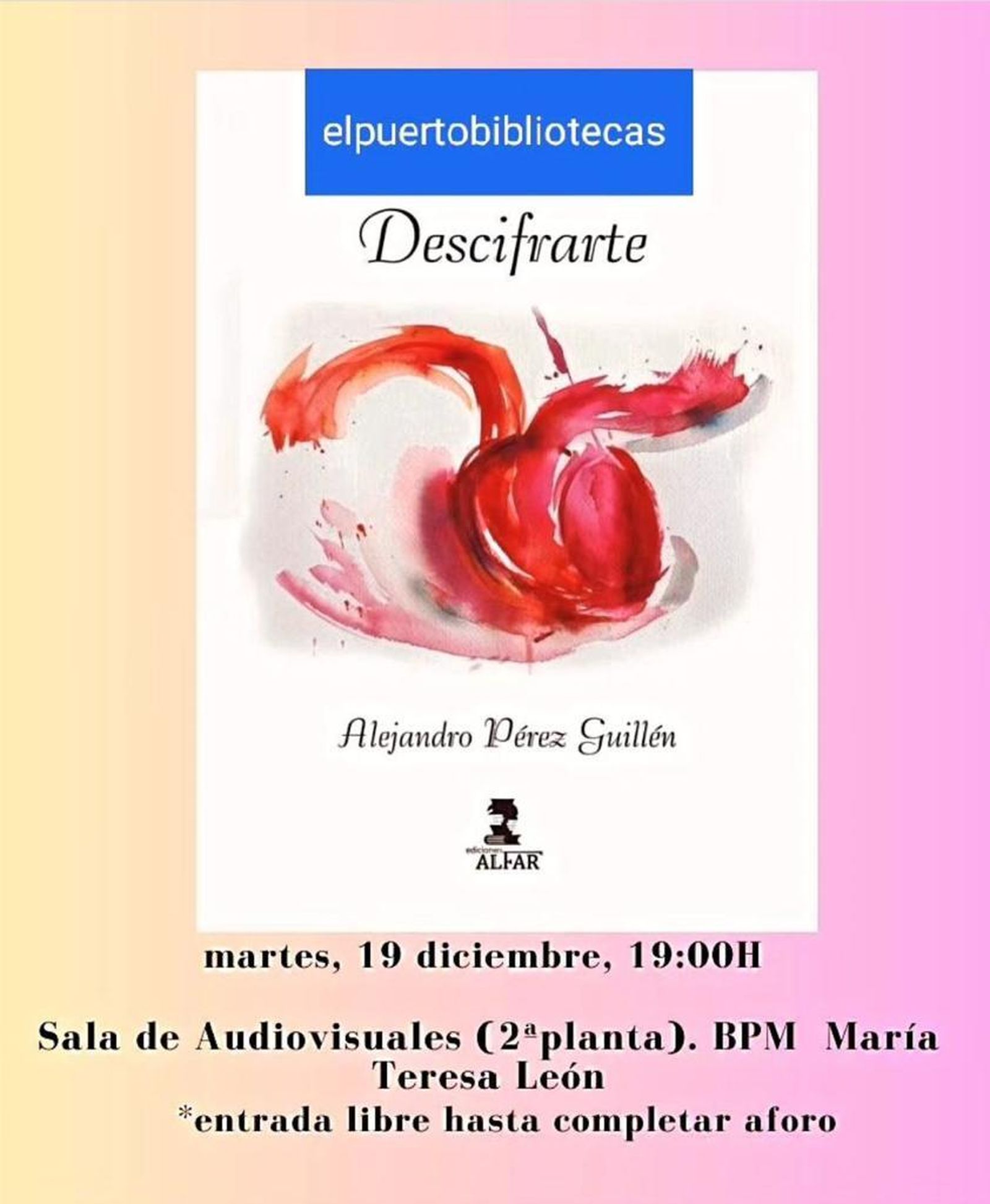 El nuevo poemario se presenta en El Puerto este martes.