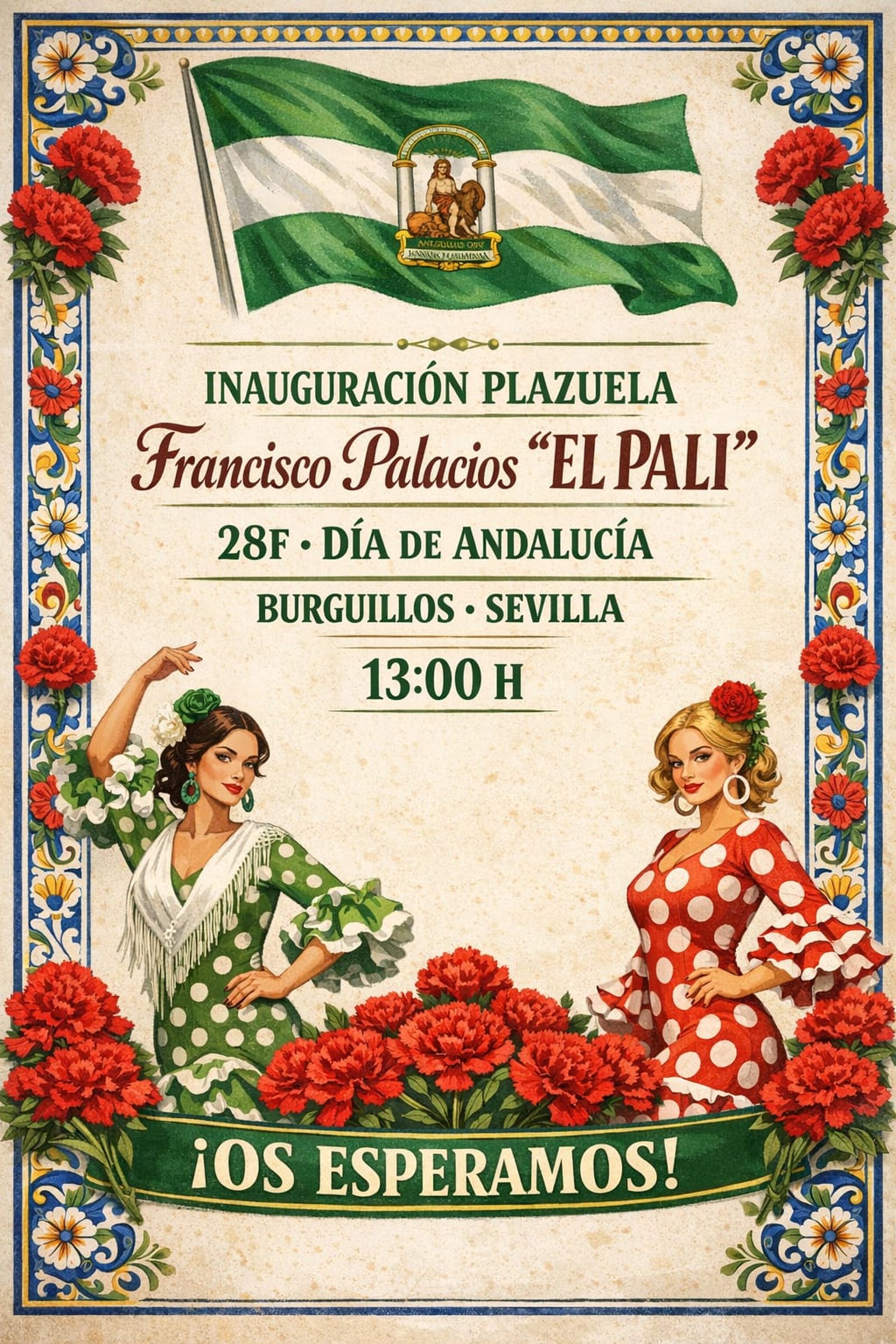 Cartel anunciador de la plaza Francisco Palacios 'El Pali' que se inaugurará en Burguillos.