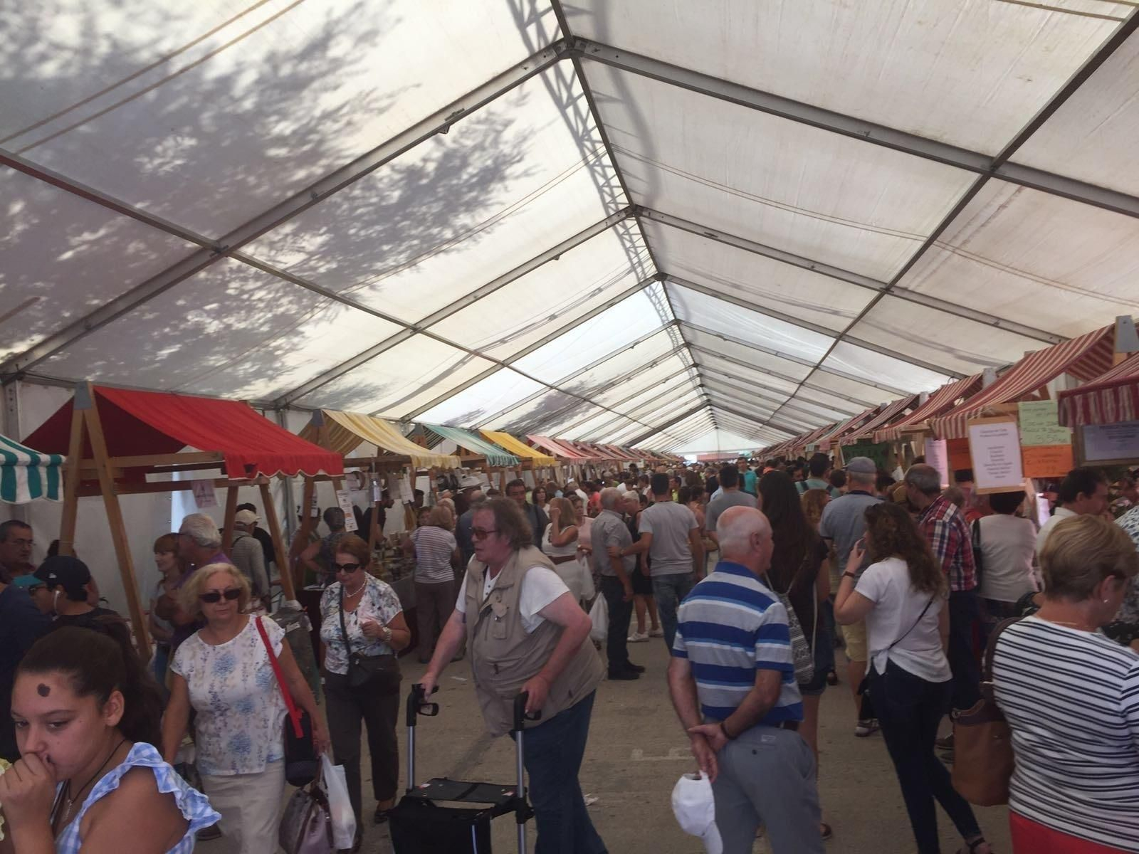 Algunos de los puestos de la Feria del Queso Artesano de Teba.