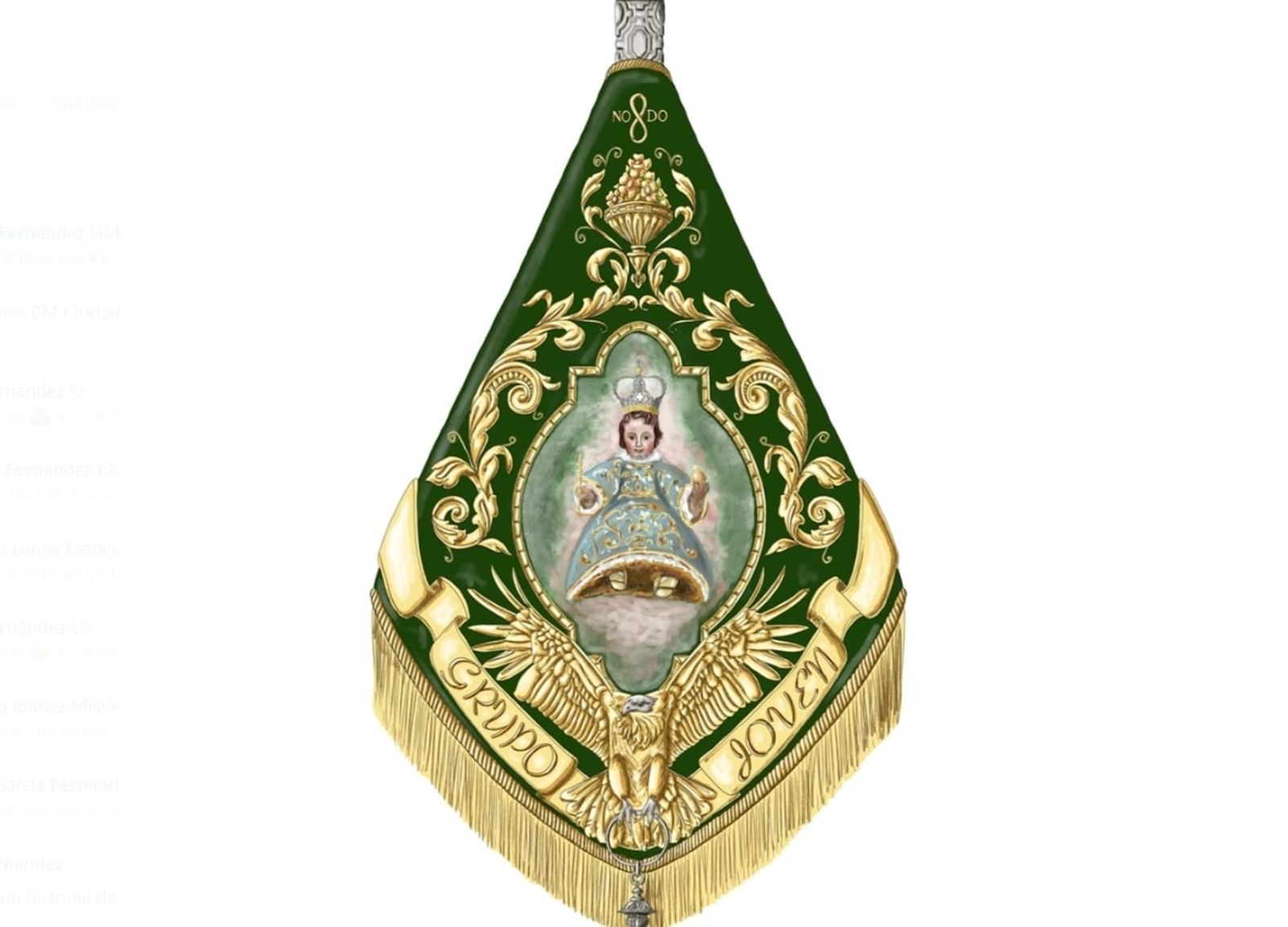 En la parte central aparece dibujado el Divino Pastorcillo