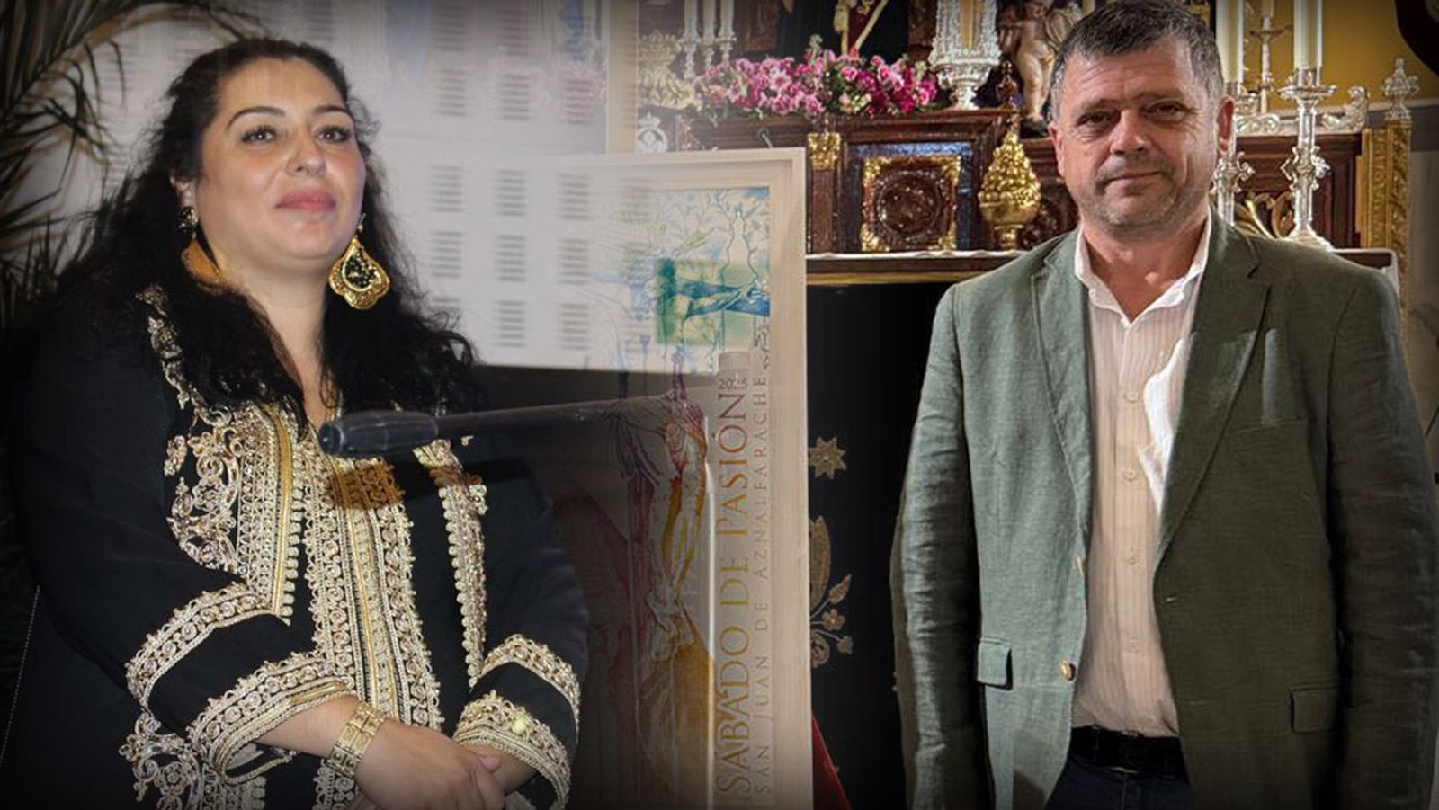 A la izquierda, Dolores Amaya (PP). A la derecha, Carlos Navarrete (Cambia San Juan).