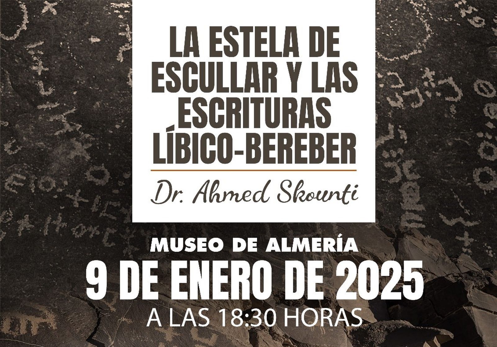 Cartel anunciador de la conferencia en el Museo de Almeja.