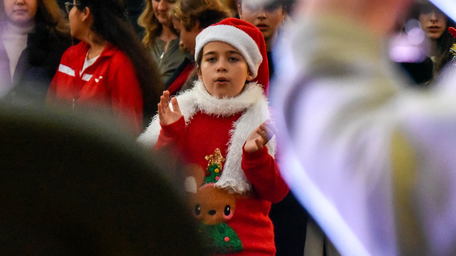 Concierto de Navidad de los alumnos de la Escuela sanchez Verdú en la Plaza Alta