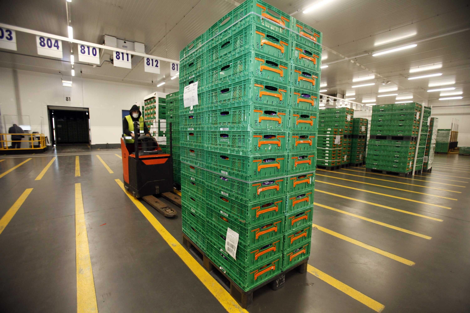 Imágenes del trabajo en la central logística de Mercadona