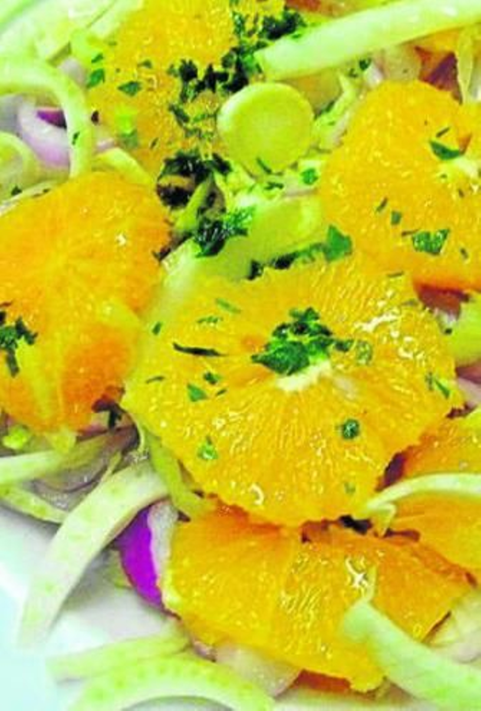 Hinojo con verduras y panceta