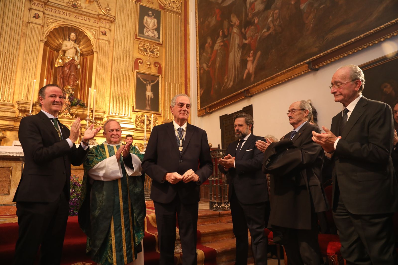 Luis Merino, este sábado, tras recibir la medalla de oro de la Agrupación de Cofradías de Málaga