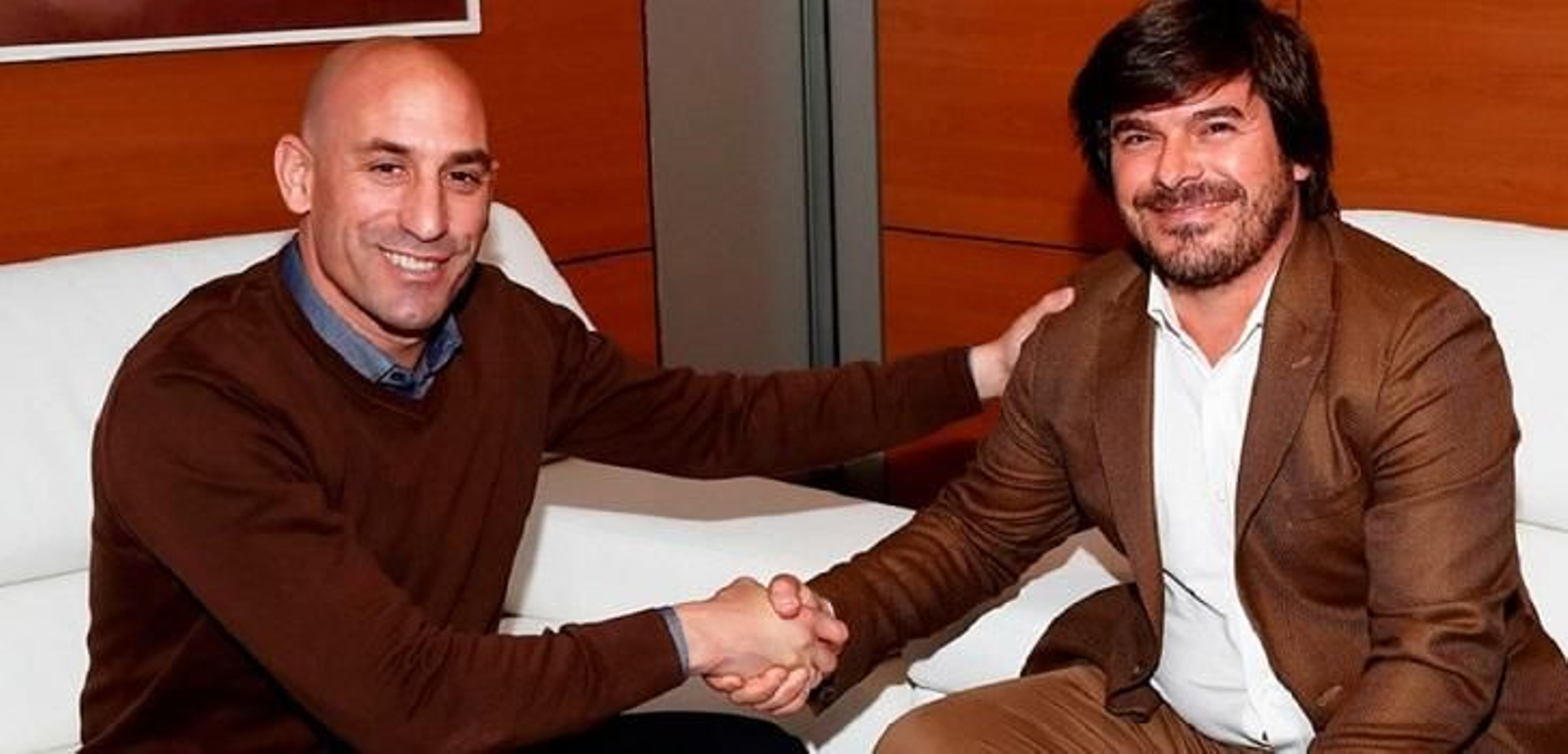 Rubiales, presidente de la España, junto a Julio Fariñas, de Footters