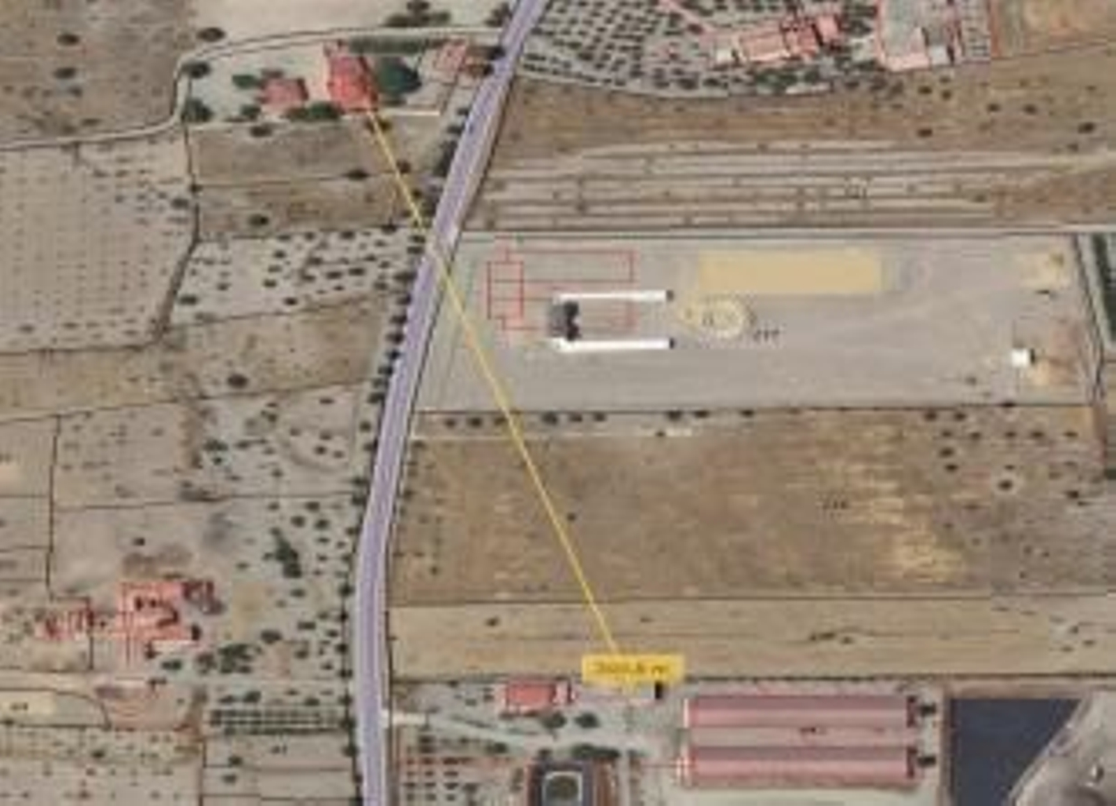 Imagen de la distancia entre la explotación y el centro educativo.