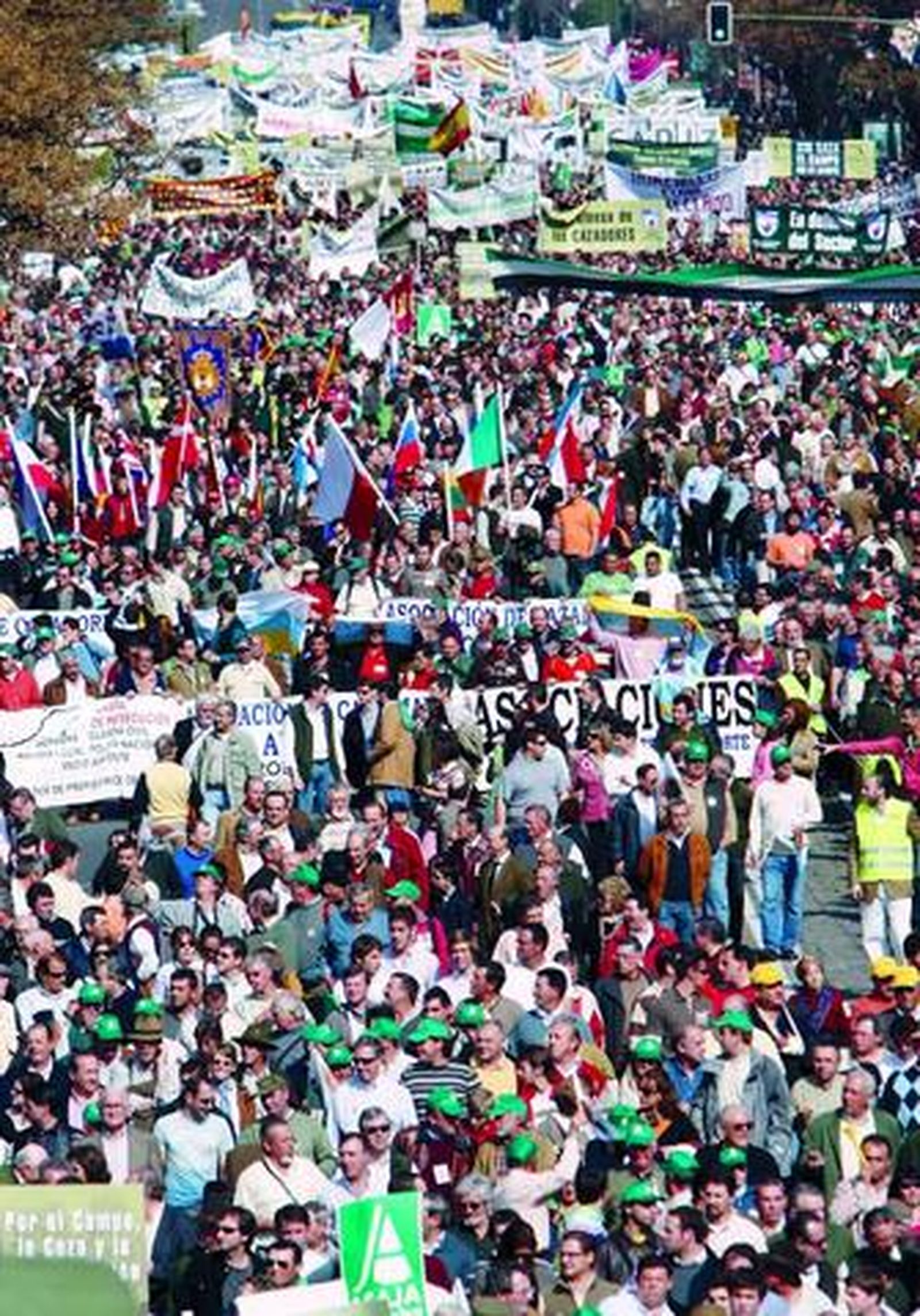 Perspectiva de la manifestación de ayer.