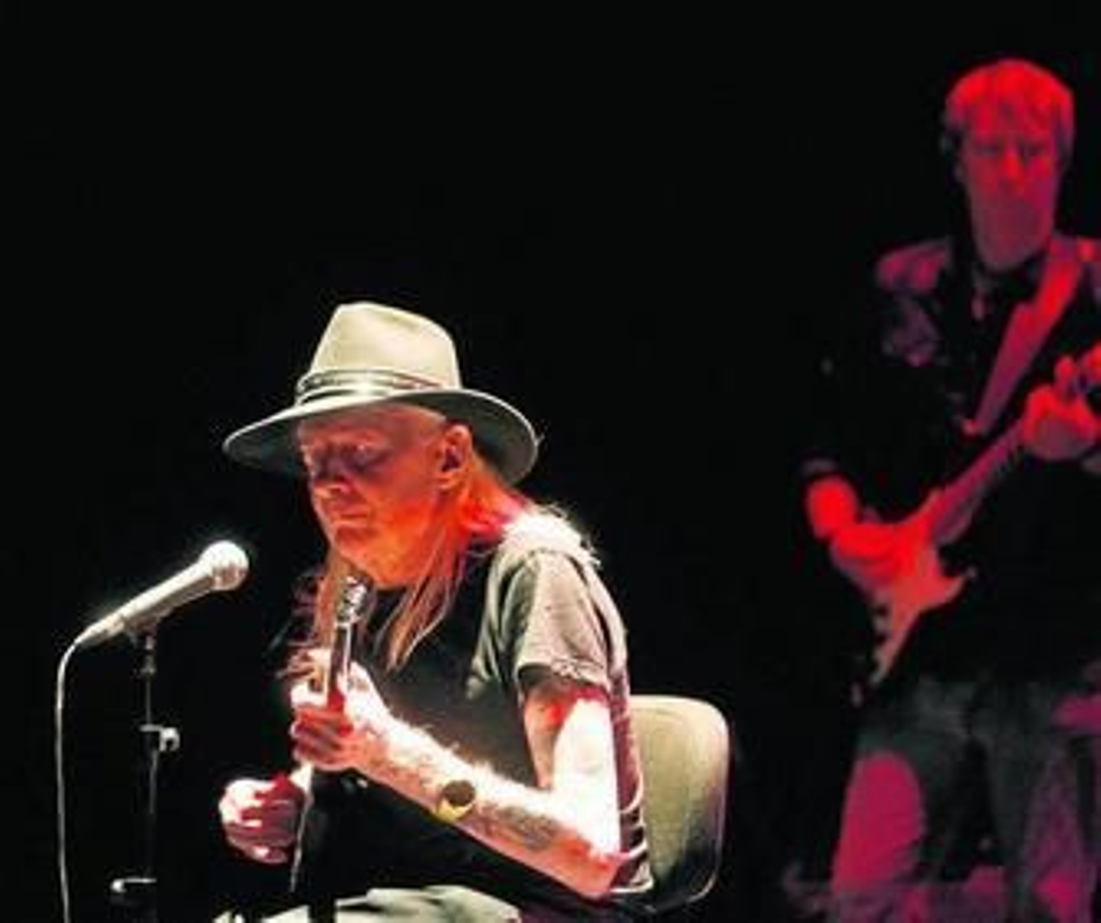 Johnny Winter, durante su actuación, hace ahora cuatro años, en el Festival de la Guitarra de Córdoba.