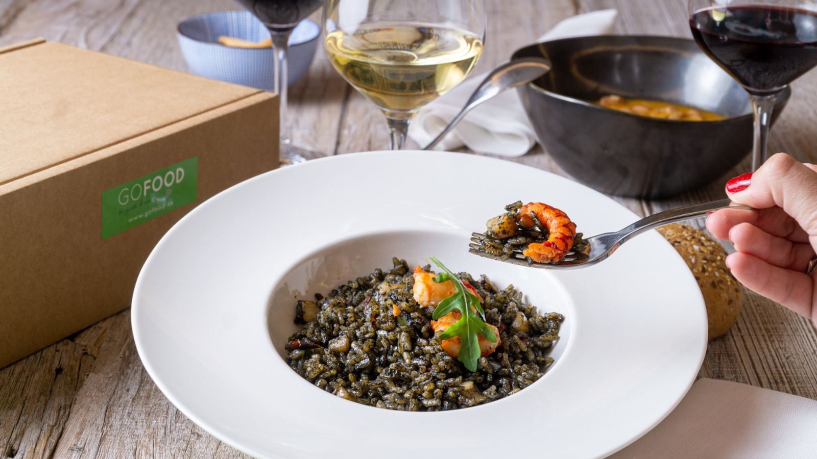 Arroz negro de Go Food.