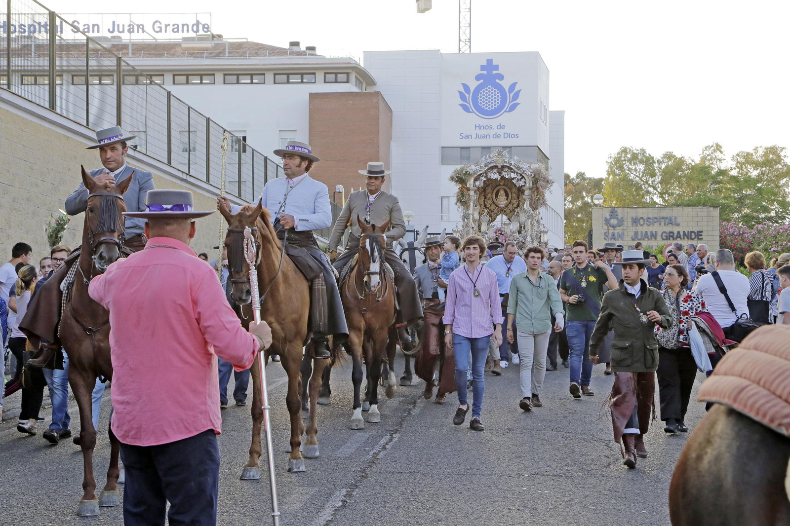 Imagen de la Hermandad del Rocío llegando a Jerez en la Romería de 2018.