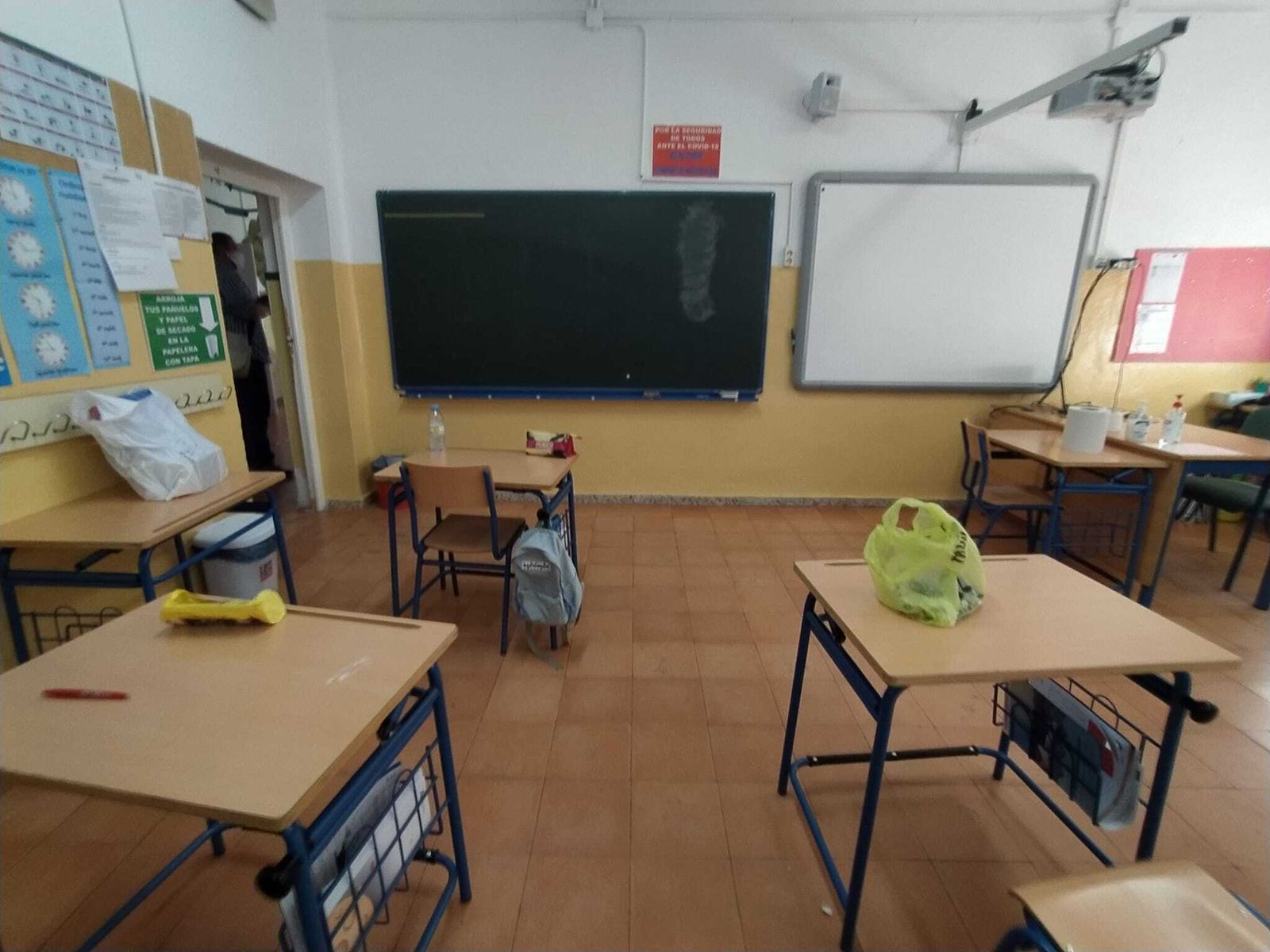 Interior de un aula de un centro educativo de San Fernando.