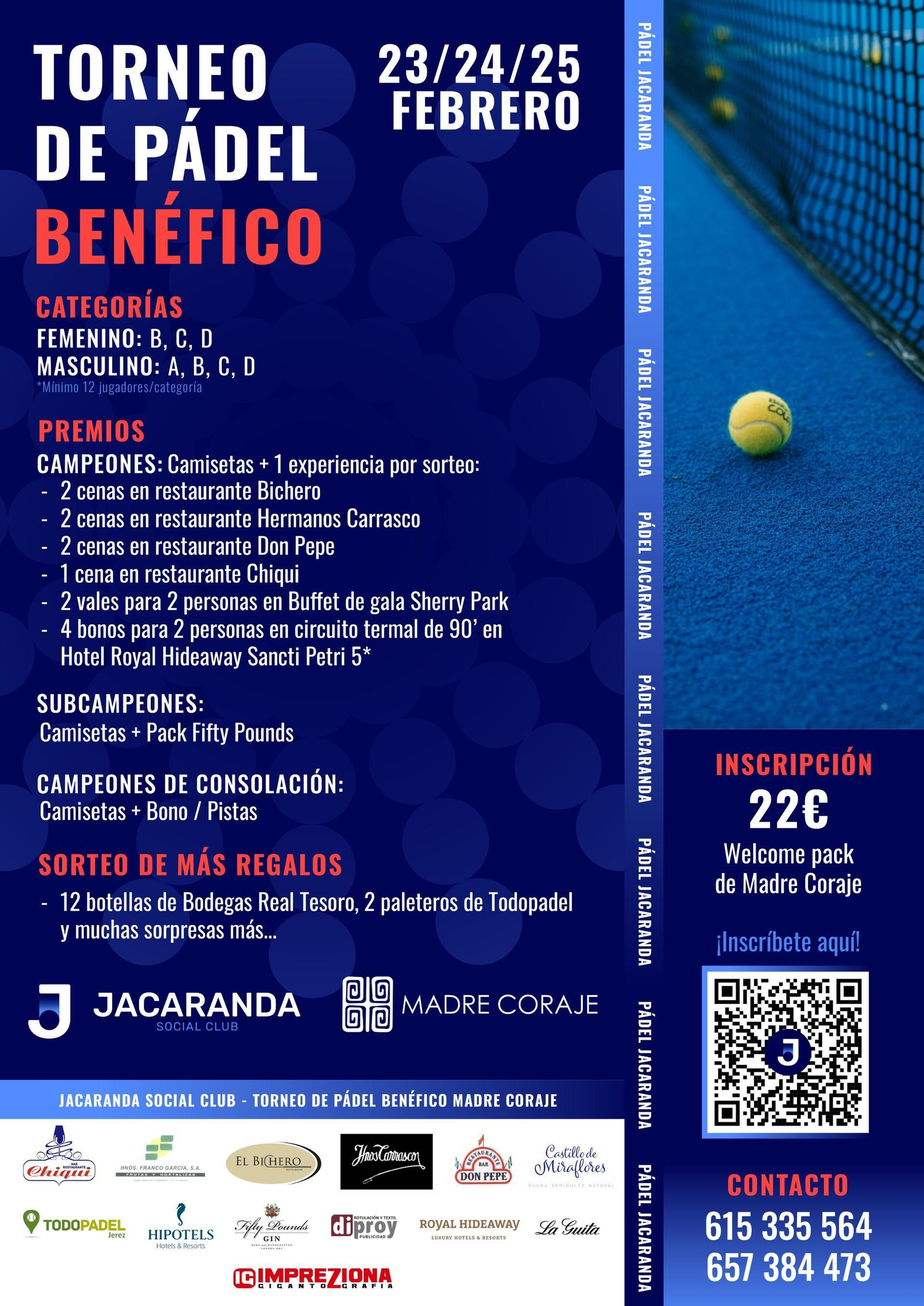 Cartel  del torneo benéfico en Jacaranda Club Social