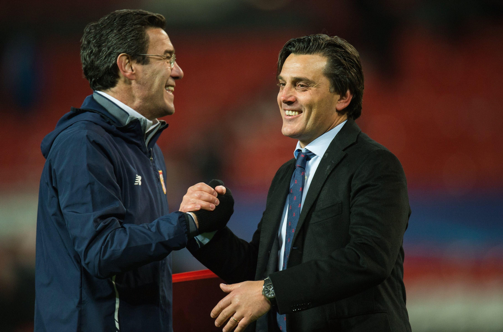 Montella, feliz, tras lograr el pase a cuartos de la Liga de Campeones.