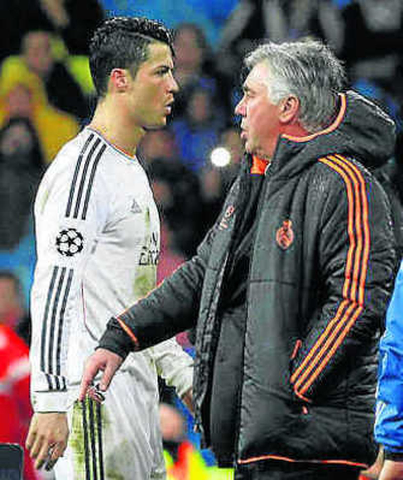 Cristiano Ronaldo y Ancelotti.