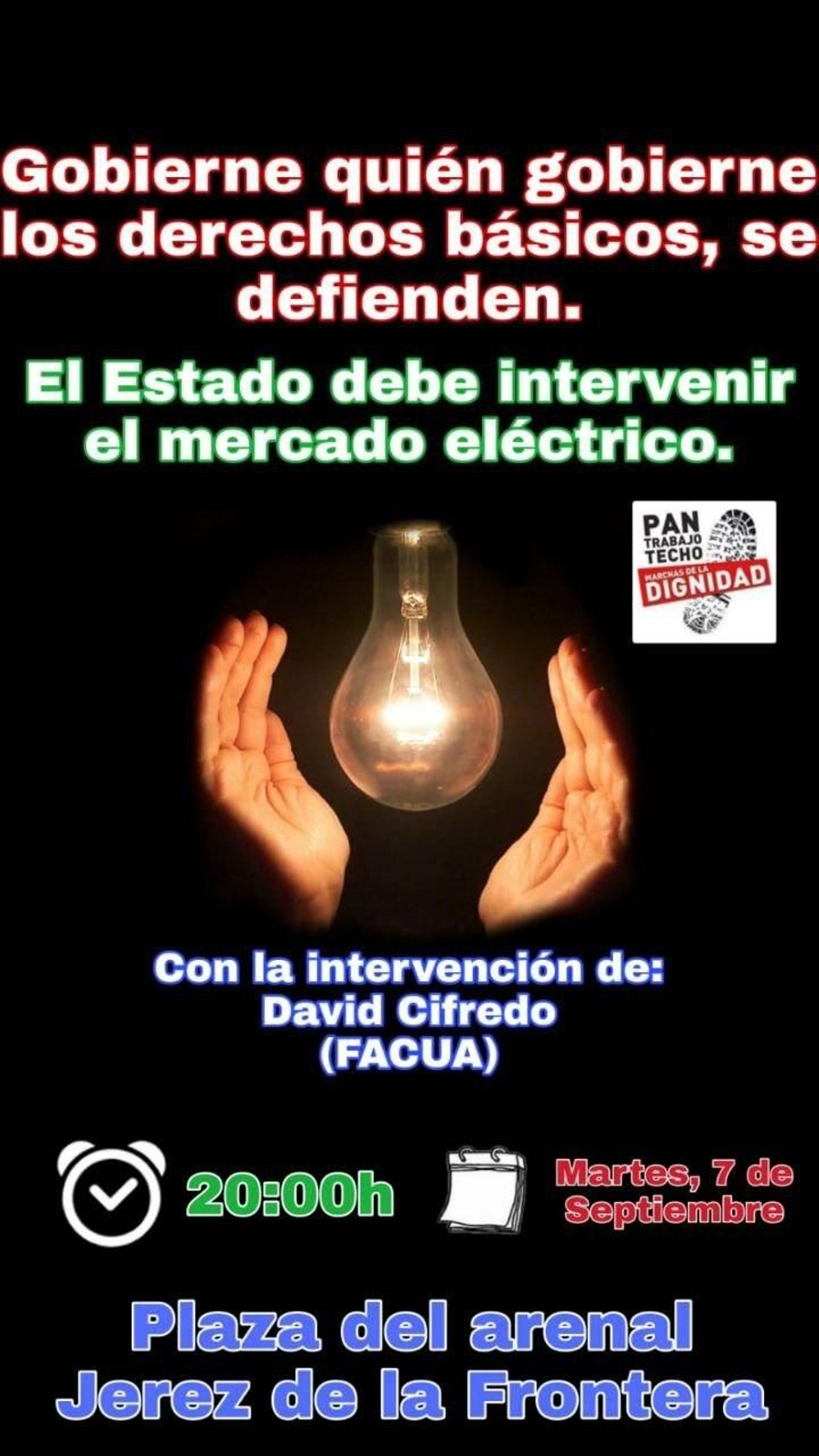 Cartel anunciador de la concentración.