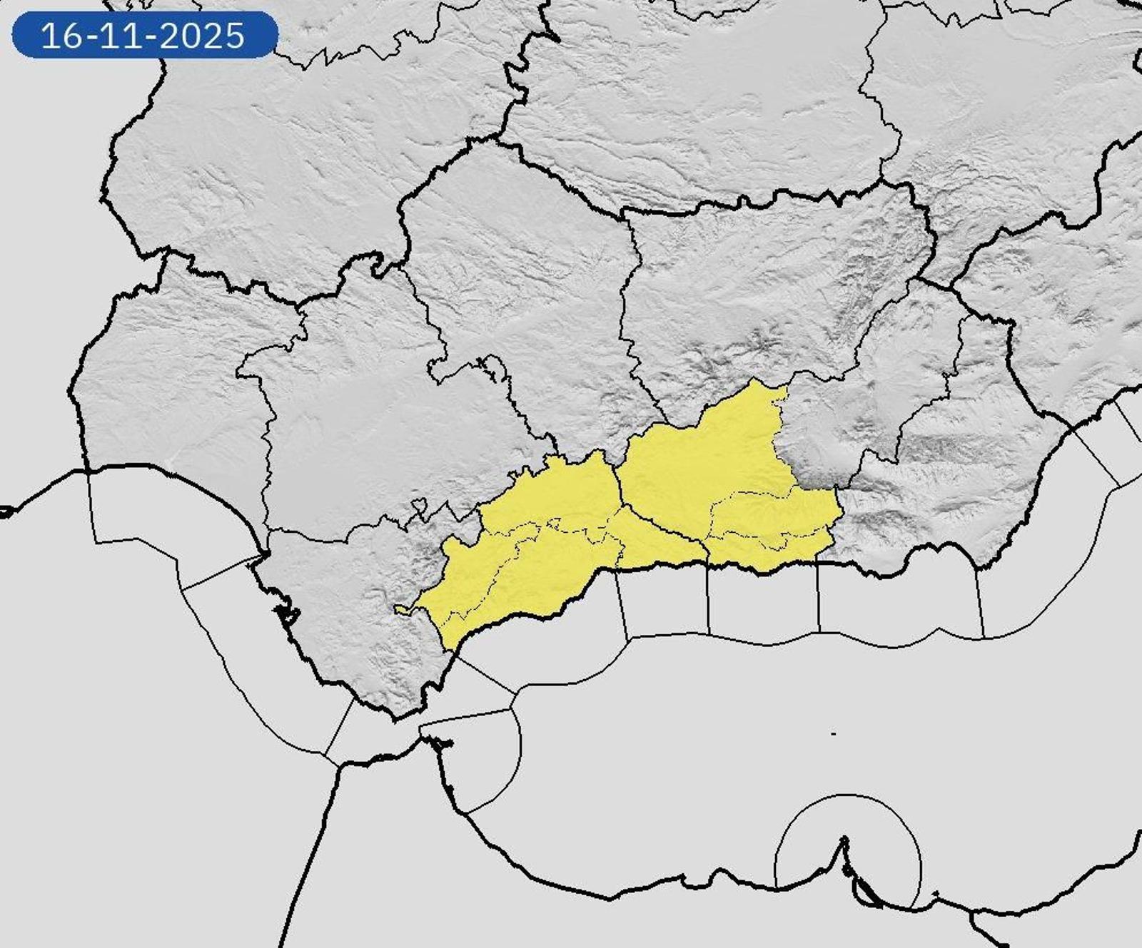 Avisos para el domingo en Andalucía activados por la Aemet.