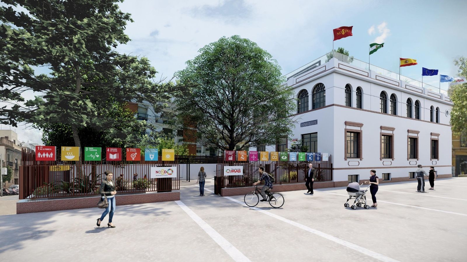 Recreación del centro de la Fundación MAS en el Liceo Francés.