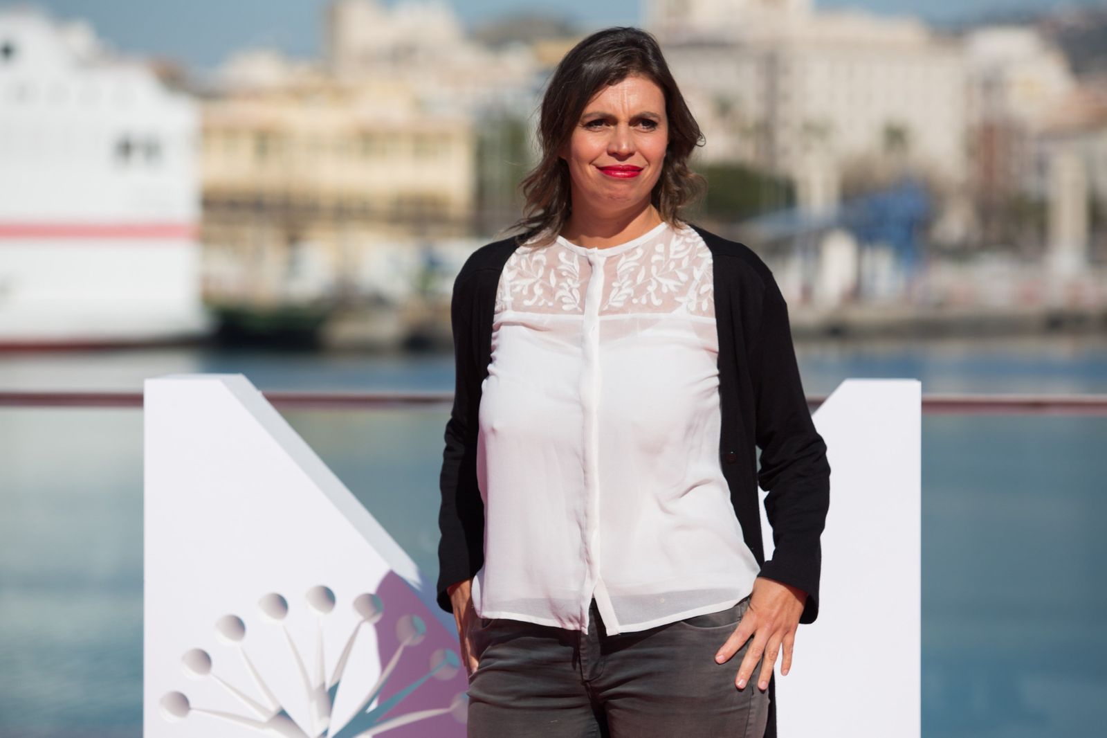 Agustina Chiarino, productora del filme, ayer, en el Muelle Uno.