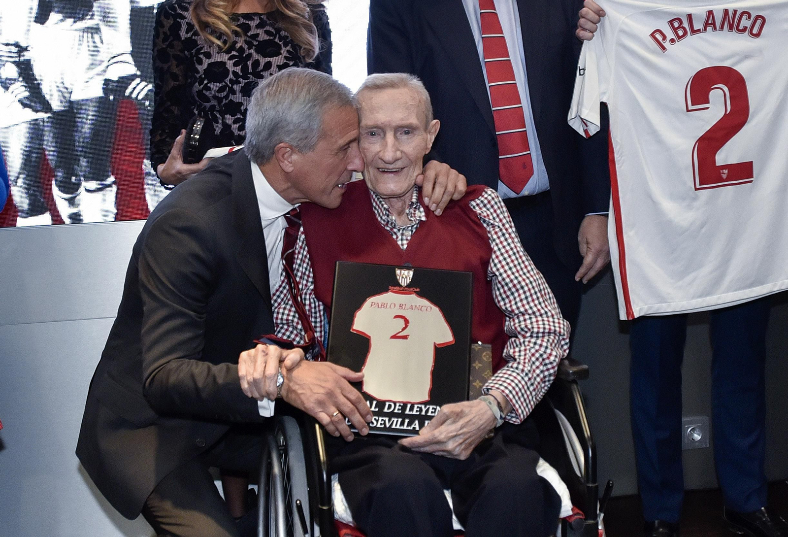 En la entrega del Dorsal de Leyenda a Pablo Blanco, su último acto público en noviembre pasado.