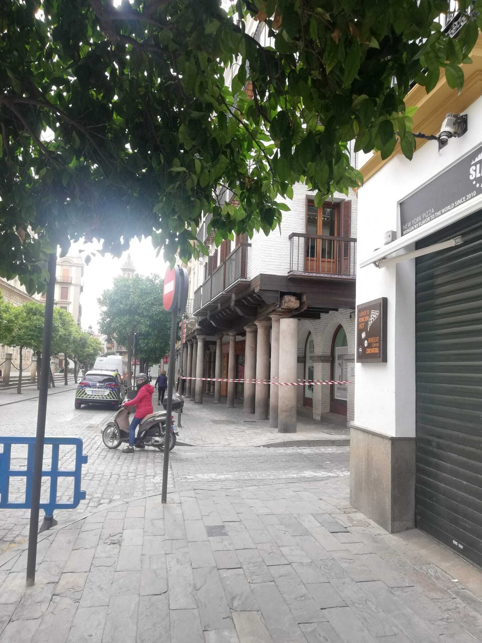 Estado en el que ha quedado la columna tras la intervención.