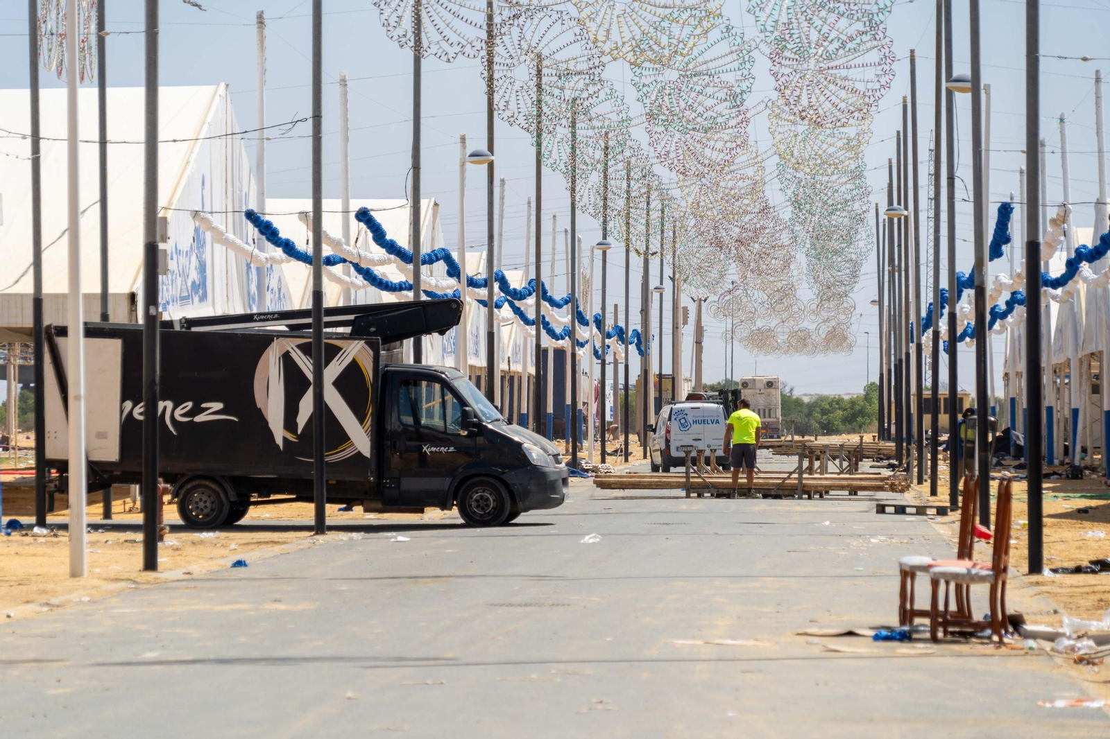 Imágenes del recinto de las Fiestas Colombinas días después de su final