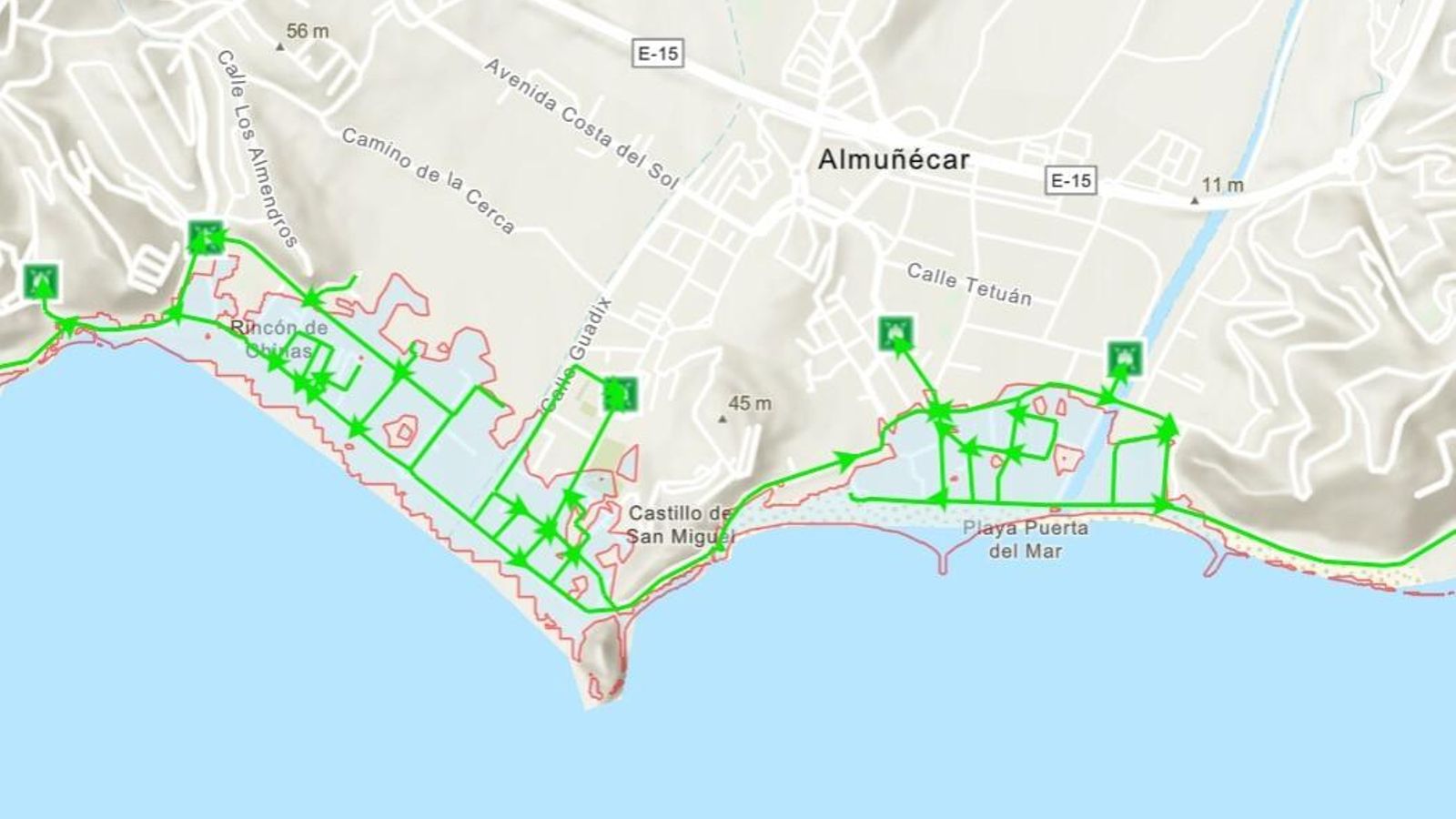 Zona afecta en Almuñécar.