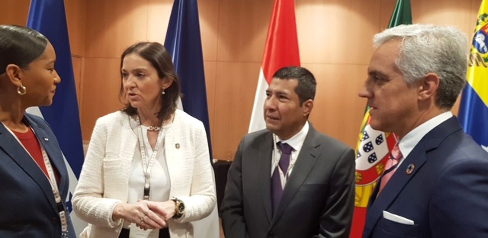 El diputado de Presidencia, José Manuel Alfaro, junto a Rebeca Grynspan, secretaria general Iberoamericana.