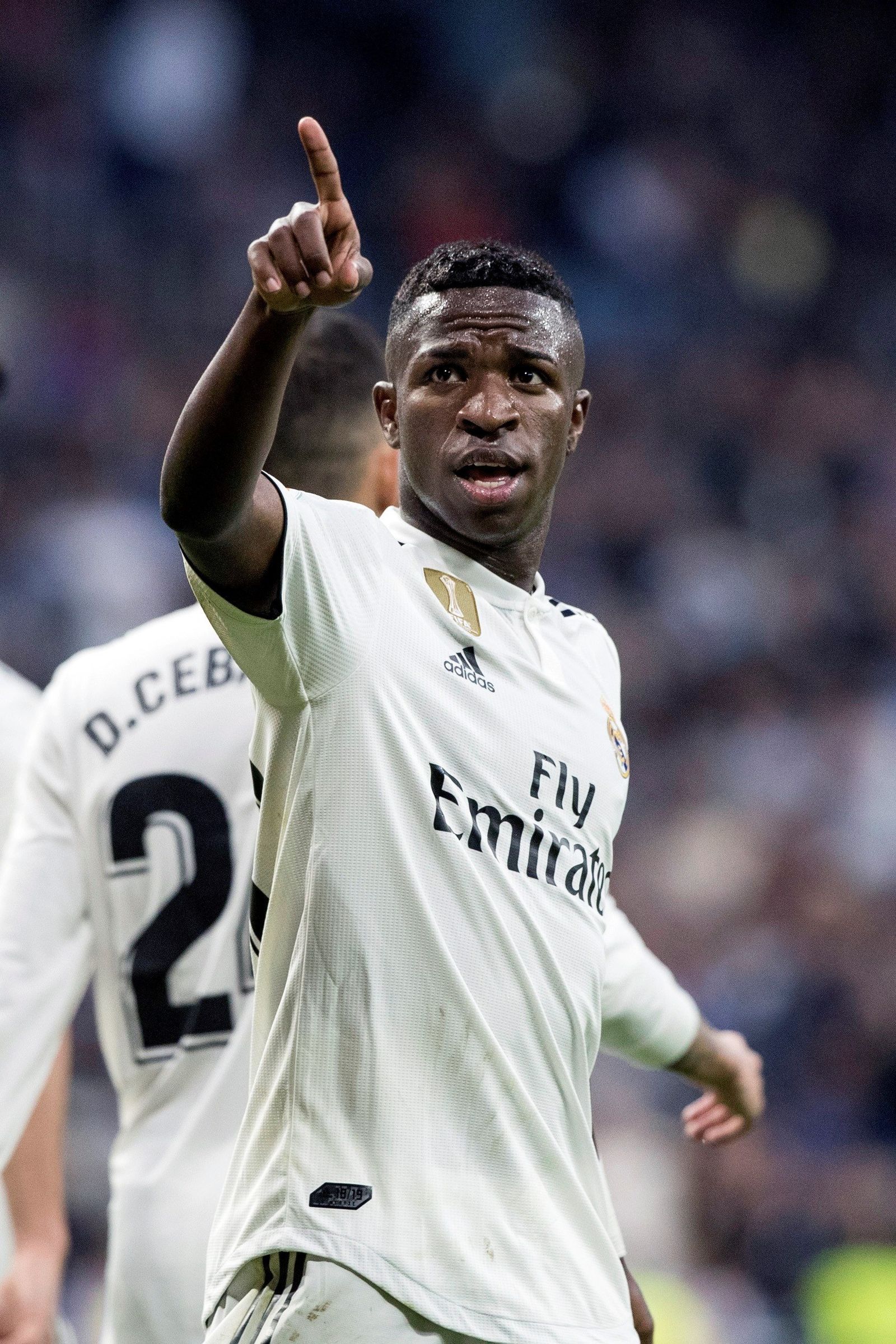 Vinícius festeja su tanto al Melilla.