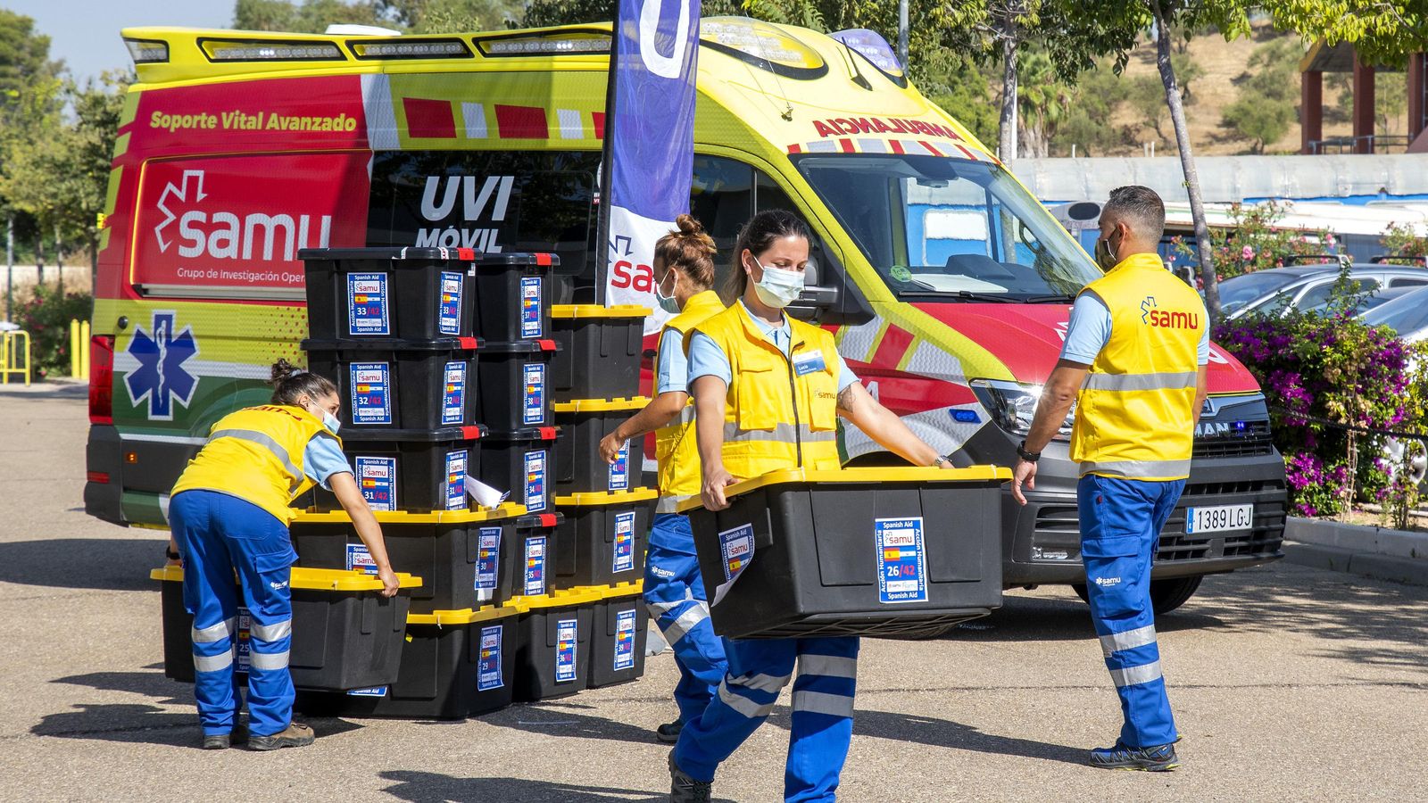 El contigente del Samu con 30 profesionales pone rumbo a El Salvador en una misión de cooperación contra el Covid.