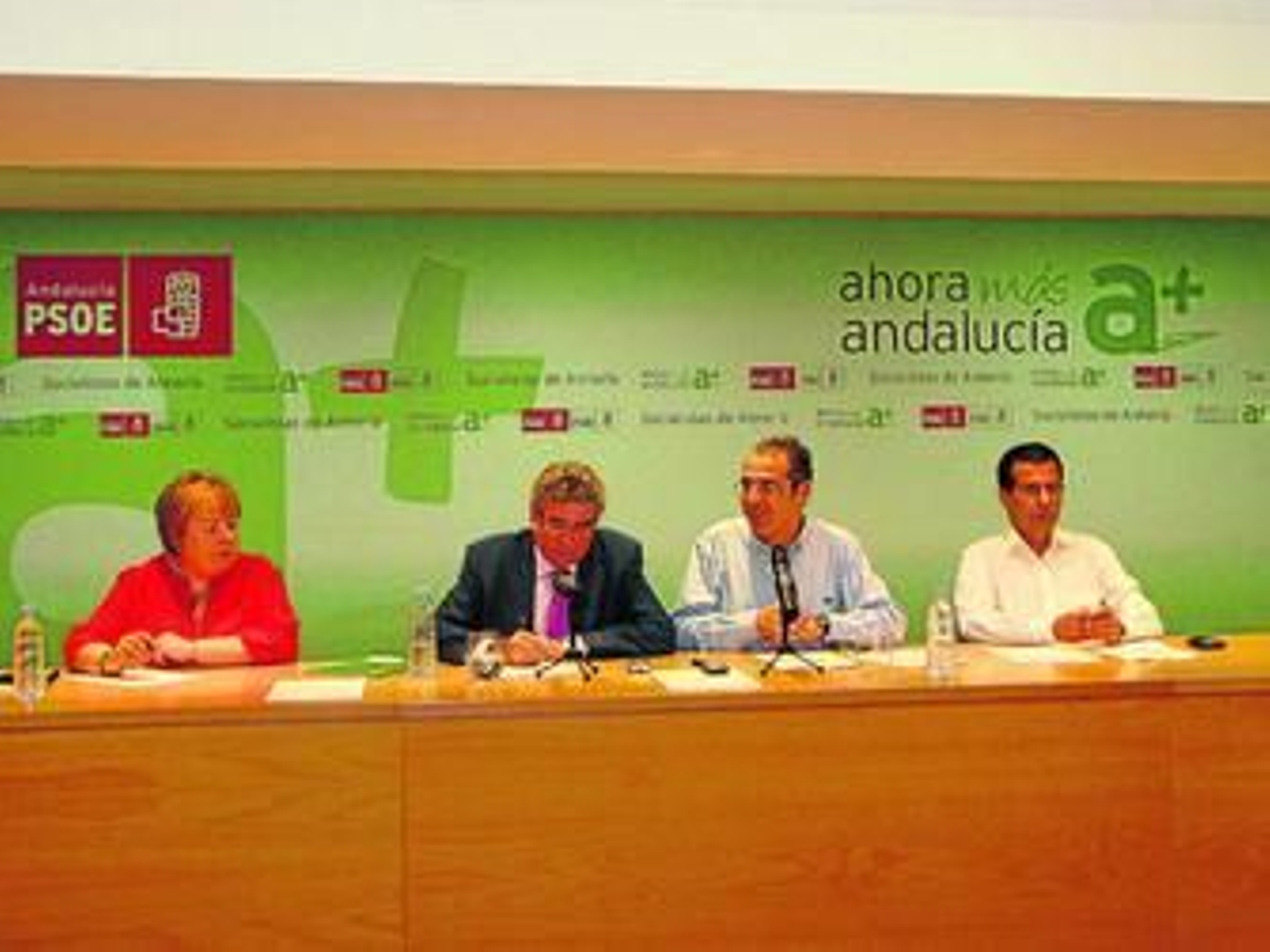 Nerea Hernández , Luis Pizarro, Diego Asensio y Segura Vizcaíno, ayer en la sede del partido.