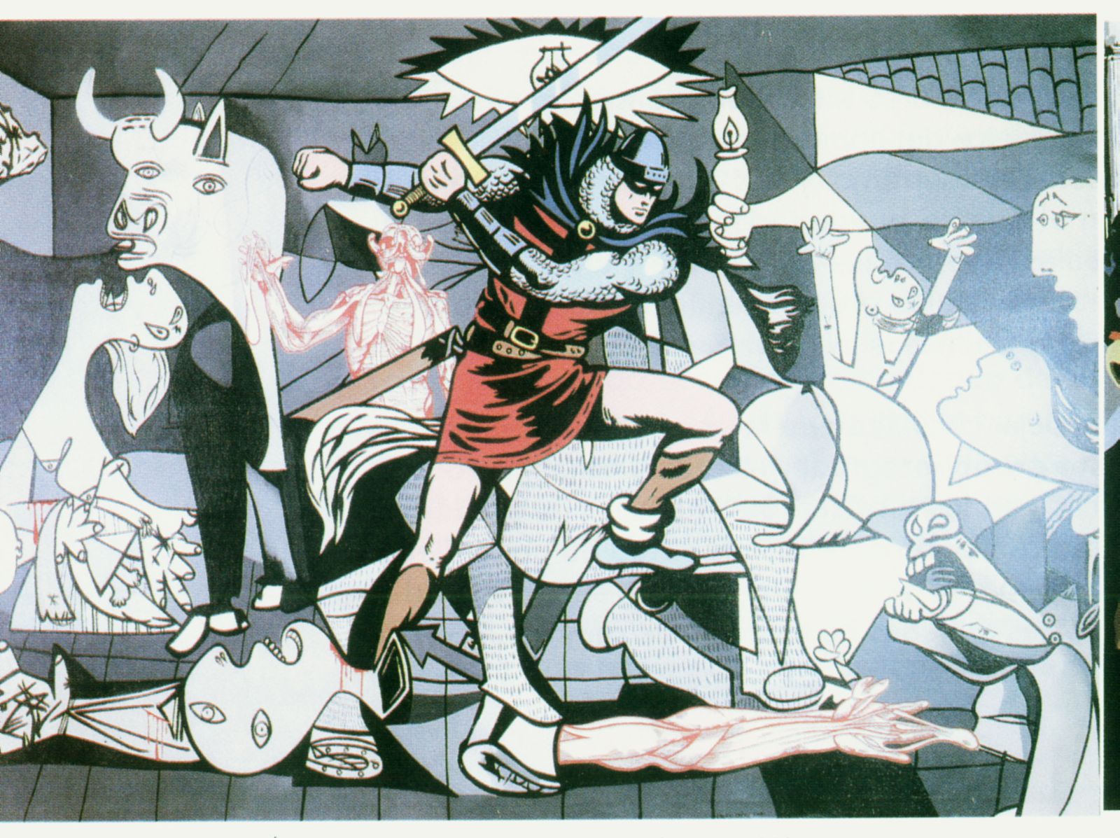 ‘El intruso’, de Equipo Crónica, una obra que alcanzó gran resonancia y en la que el Guerrero del Antifaz irrumpía sorpresivamente en el 'Guernica'