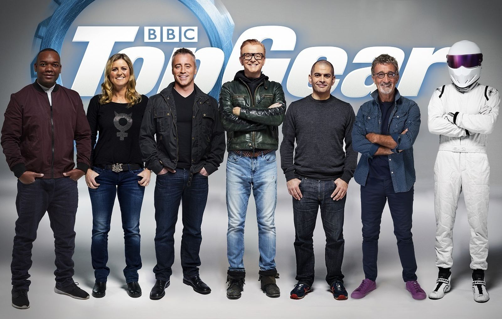 El equipo de la 23ª temporada de 'Top Gear' con Matt LeBlanc y Chris Evans en el centro.