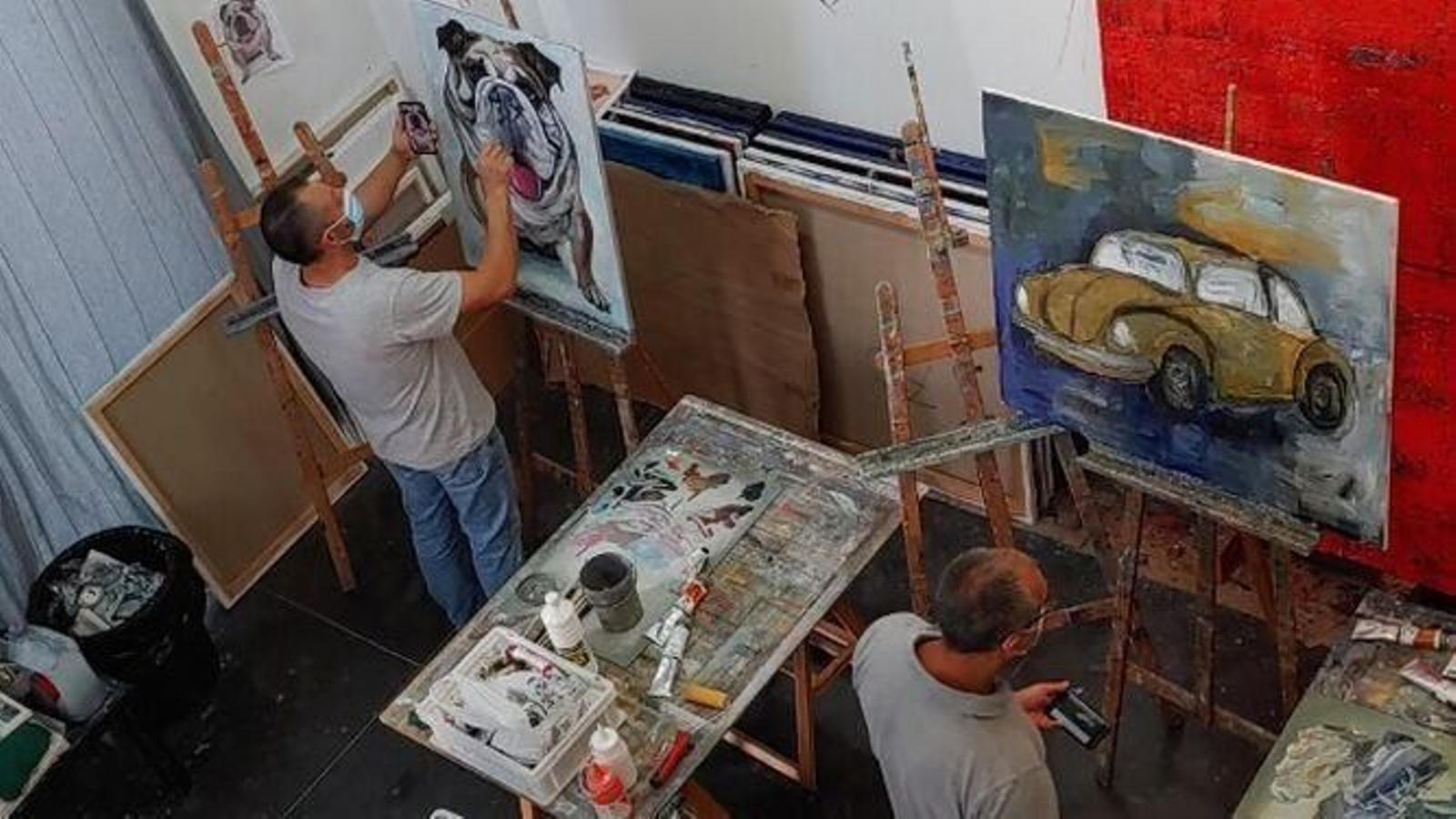 Taller de dibujo y pintura de Pablo Lanuza, donde se forjó el Colectivo M-18.