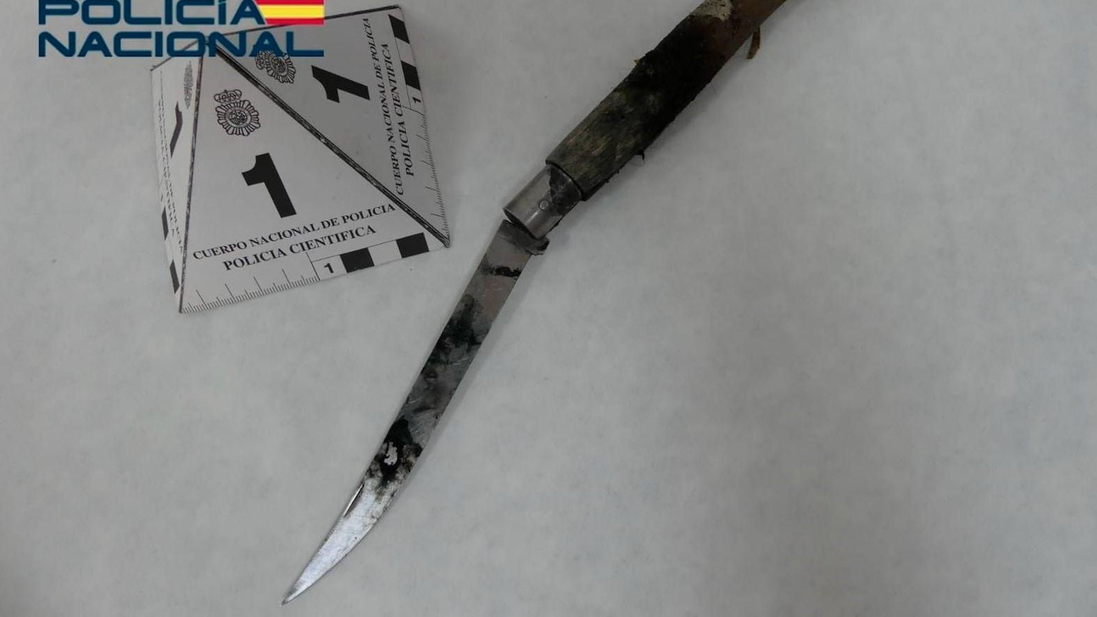 La navaja utilizada en la agresión.