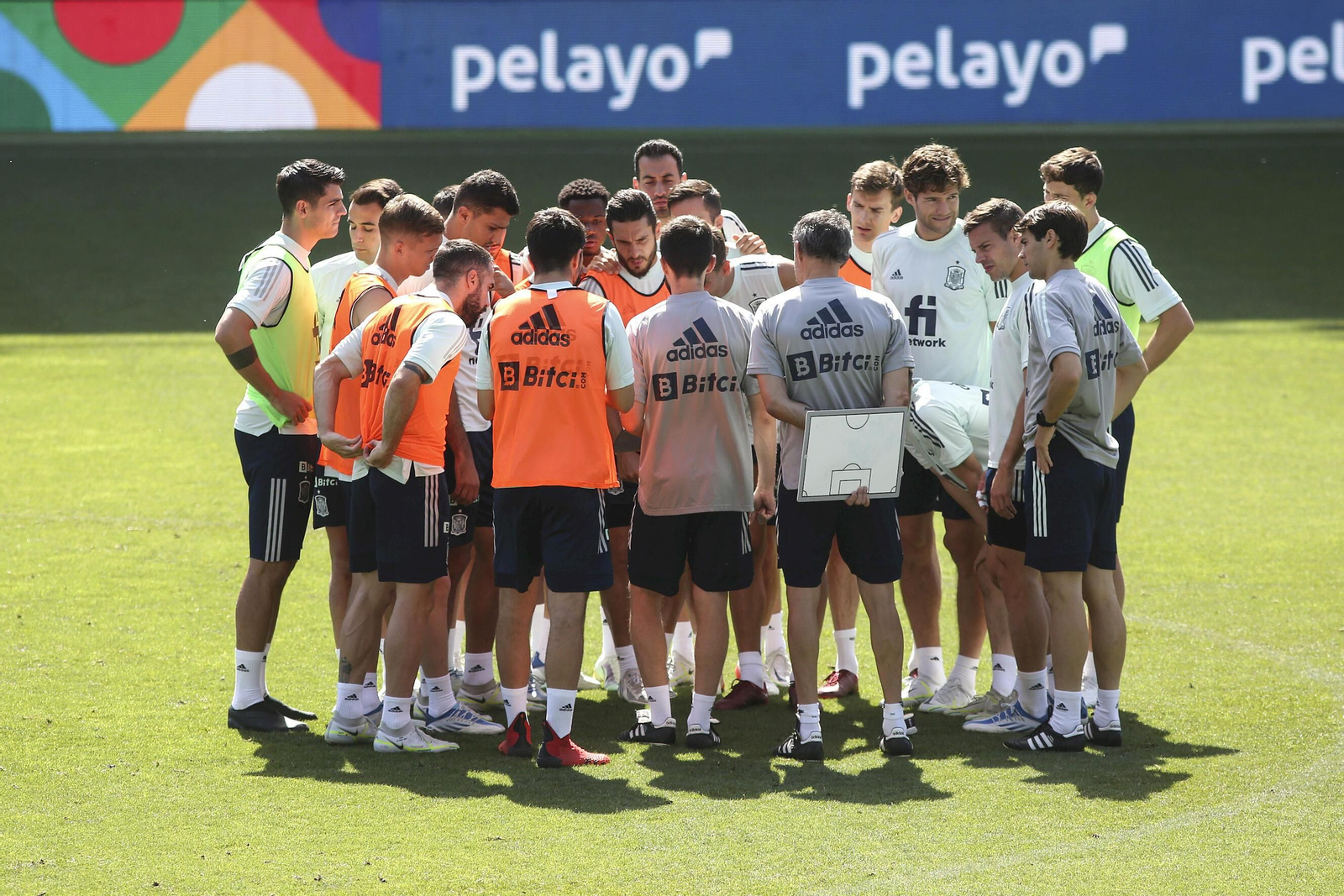 Entrenamiento de España en La Rosaleda.