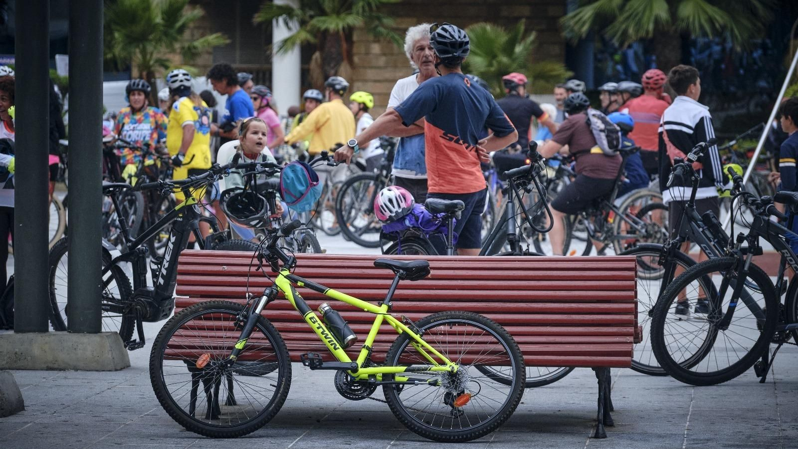 'Bicifestación' entre Cádiz y Puerto Real para pedir un paso ciclista y peatonal por el puente Carranza