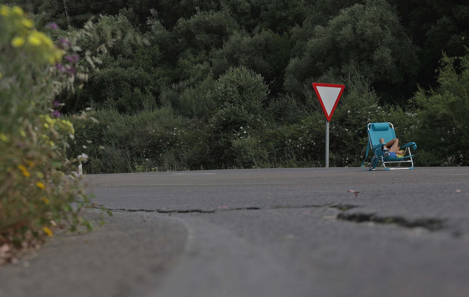Fotos de la concentración por el mal estado de la carretera A-405 en Jimena