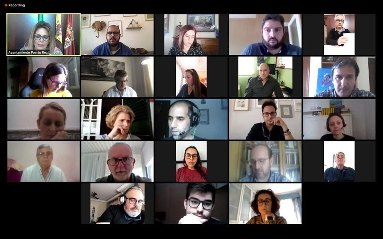 Celebración del último pleno en el Ayuntamiento de Puerto Real, de forma telemática