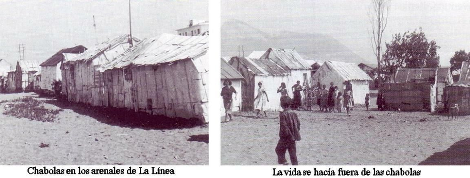 Varias barracas, en los arenales del Zabal